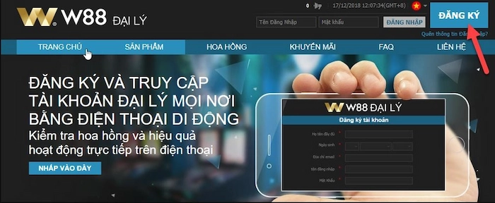 Đăng Ký Tài Khoản Hội Viên Tại Nhà Cái W88