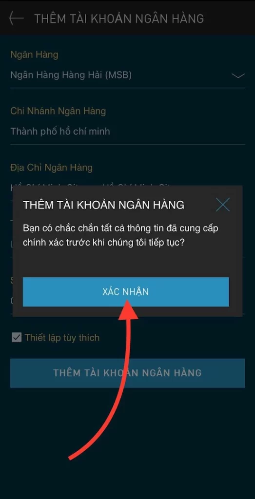 Thêm Tài Khoản Ngân Hàng Vào Hệ Thống