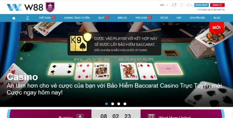 Các game casino trực tuyến chất lượng và hấp dẫn của W88